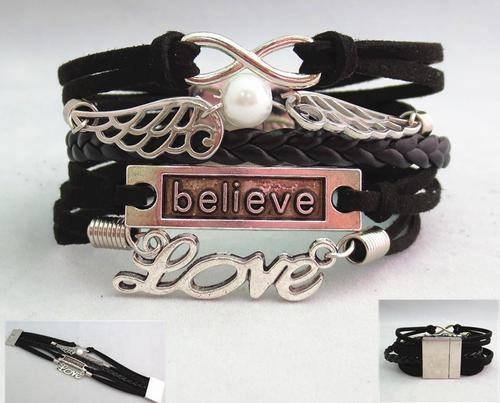 **ALL NEW**MAGNETIC Infinity bracelet !INFINITY, WINGS, BELIEVE, LOVE !  IN OWN GIFT BOX