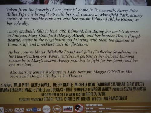 Jane Austen`s Mansfield Park - DVD