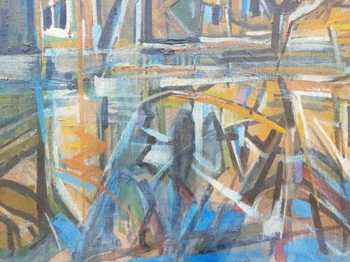 P Heron Acrylic on Board