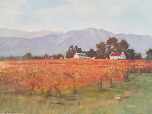 Pauline W Wiles oil on canvas laid down on board.
