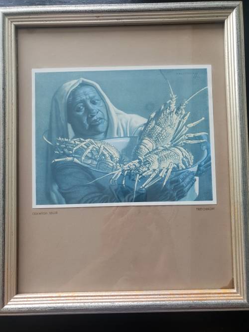 Signed!! Vladimir Tretchikoff Crawfish Seller Print with Signature in pencil!! Crazy R1