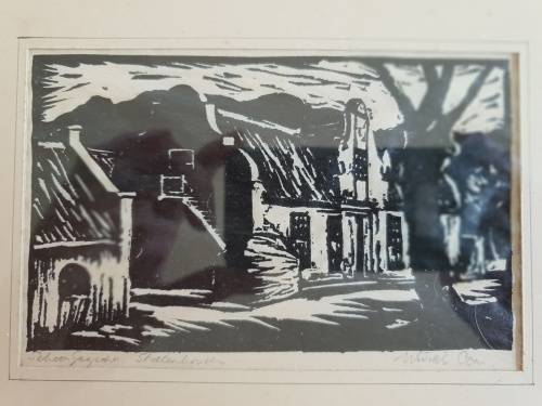Schoongesicht Stellenbosh Woodblock!! Cannot Decipher artist name!!