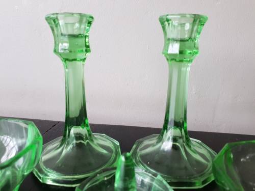 Set of 5 Uranium Glass Items!!