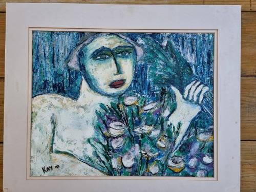 Stunning Large work on paper!! Signed!