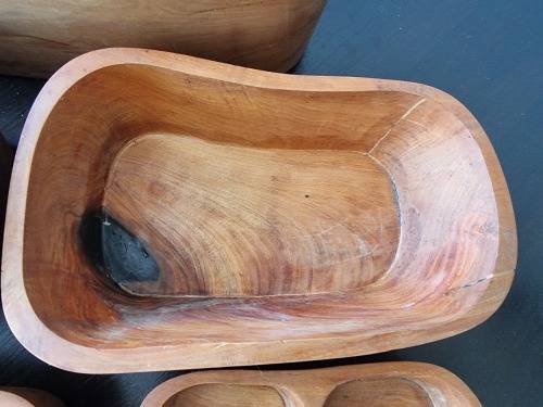 The Rock!! Solid Carved Wood Bowl Set!!  White Alder!!