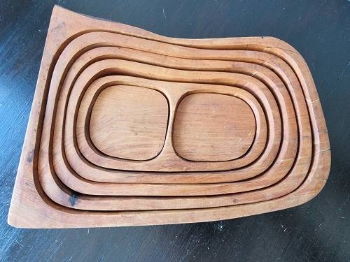 The Rock!! Solid Carved Wood Bowl Set!!  White Alder!!