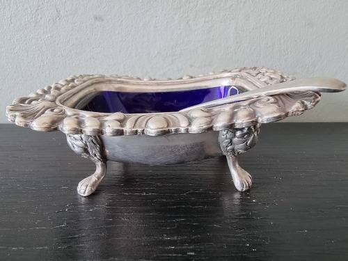 A Beautiful Sheffield England Mustard Bowl with Spoon.