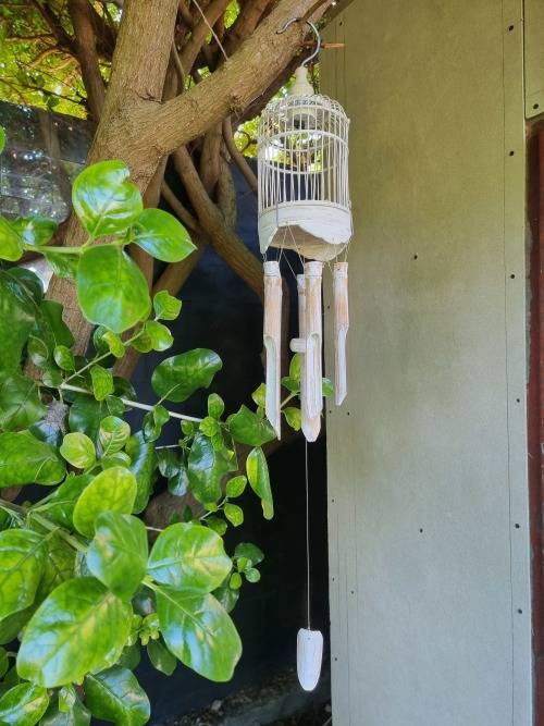Bamboo and Wood Birdcage Wind Chime!!