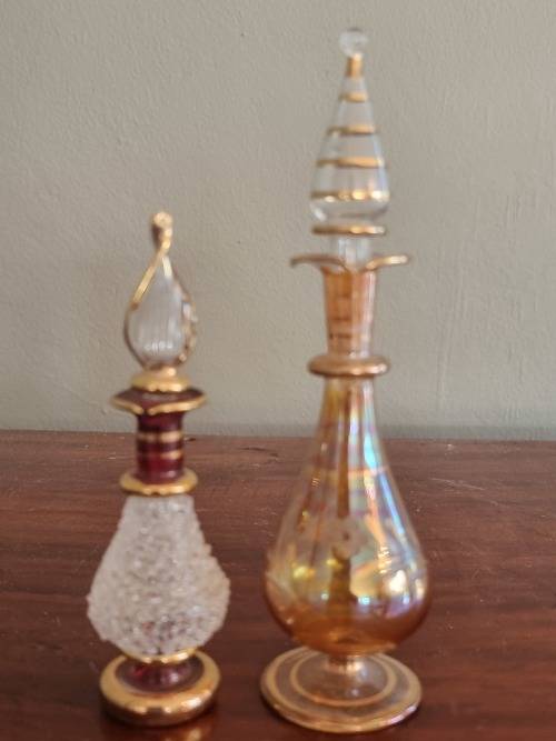 Pair Venetian Glass Perfume bottles