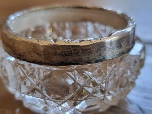 Sterling Silver and Cut Glass Salt