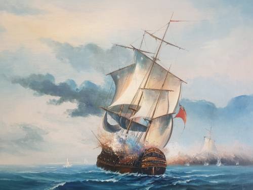 Maritime oil Painting.