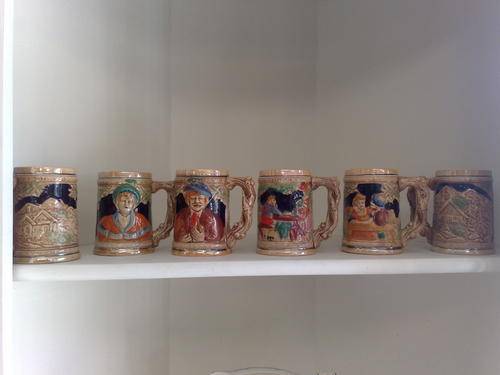 SET OF SIX BEER STEINS
