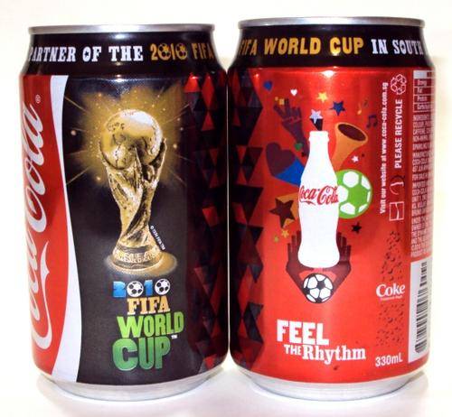 ( 2 cans ) Singapore 2010 Coca Cola COKE. 2010 FIFA World Cup Soccer