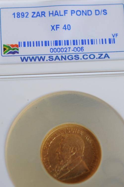 1892 GOLD ZAR KRUGER HALF POND D/S GRADED XF40 FOR THE SERIOUS COLLECTOR RARE