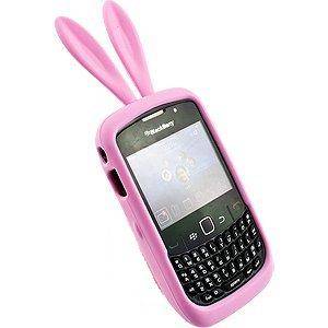 *** Pink Gel Bunny Ears cover for Blackberry 8520 ***