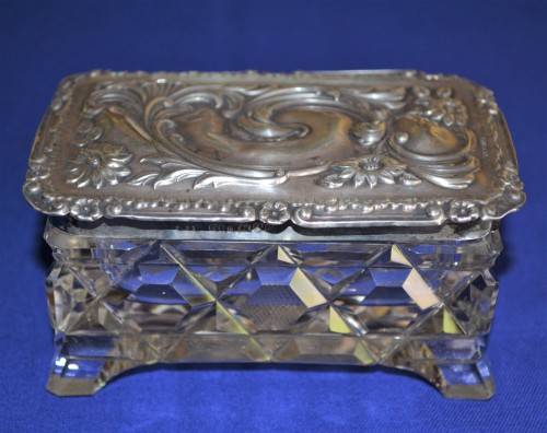 Sterling Silver and Crystal Trinket Box