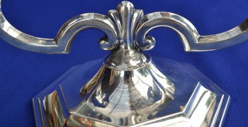 Hallmarked Silver Double CandleStick / Candle Holder
