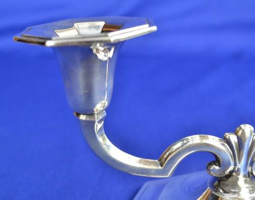 Hallmarked Silver Double CandleStick / Candle Holder