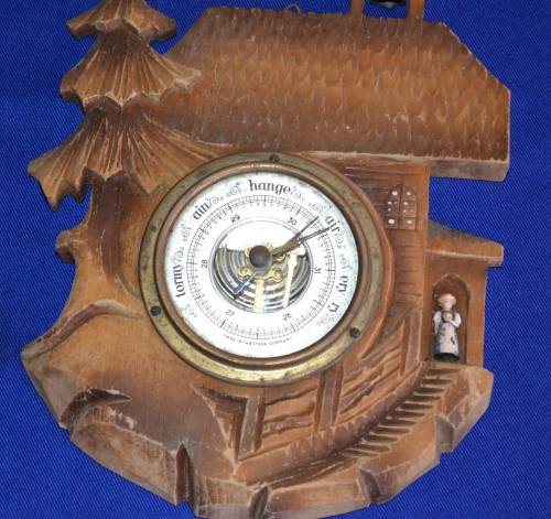 Set of Two Wooden Barometers - Untested
