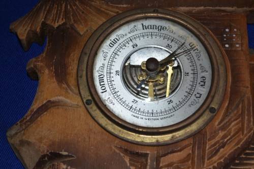 Set of Two Wooden Barometers - Untested
