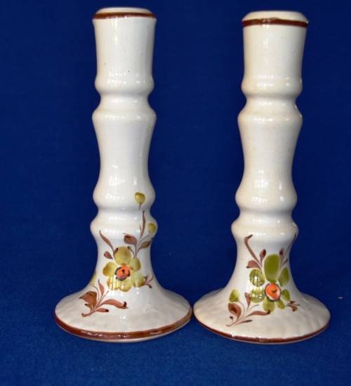 Set of Two Porcelain Candle Holders