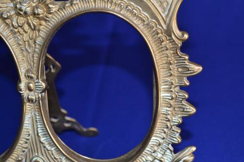 SALE--Solid Brass  Double Picture Frame - Vintage Art Nouveau style