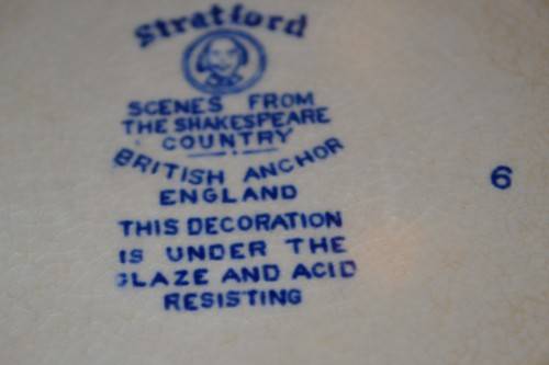 British Anchor Strafford Blue and White Pudding Bowls and Side Plates - 4 Pieces