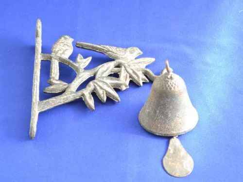 Victorian Style Brass Hanging Door Bell with Wall Bracket