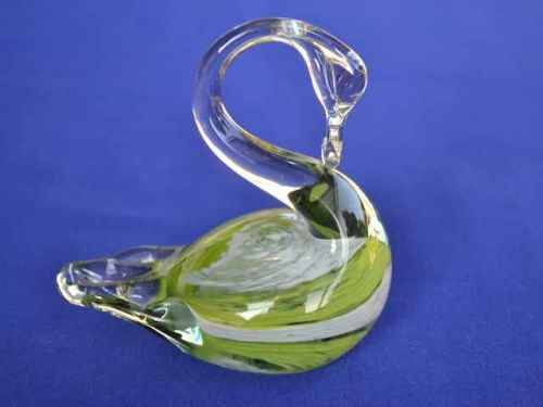 Studio Glass Paper Weight - Swan