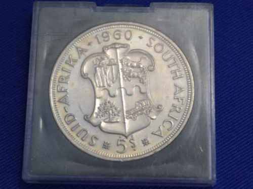 South African 5 Shilling Coin - 1960 in box