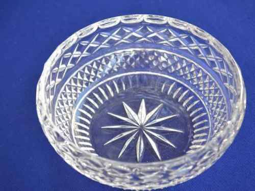 Set of Two Cut Glass trinket Bowls, One with Lid