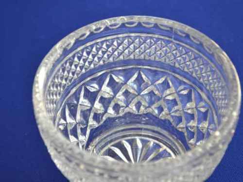 Set of Two Cut Glass trinket Bowls, One with Lid
