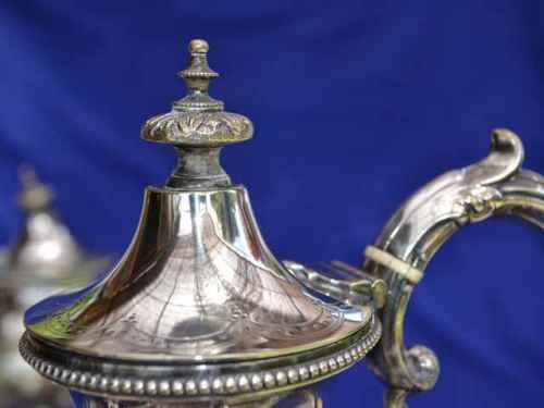 Antique Victorian Style Plated German Silver Tea Set - Four Pieces