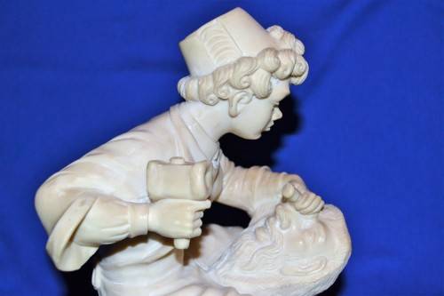 Bonded Marble Composite Statue - The Young Carver Rare Large Statue