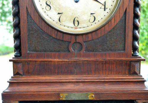 Antique 1922 clock case - Mechanism converted from wind-up to battery operated