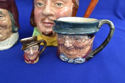 Small collection of Character Jugs - 4 x Royal; Doulton - 1 x  Lancaster Sandland