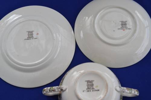 Copeland Spode "Spode's Byron" Soup Cup, Saucer and Bread Plate