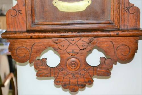 Very Large Vintage Wooden Clock Case with converted movement
