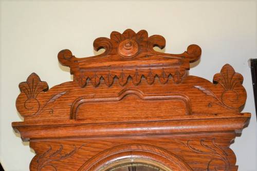Very Large Vintage Wooden Clock Case with converted movement