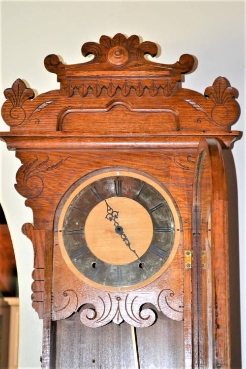 Very Large Vintage Wooden Clock Case with converted movement