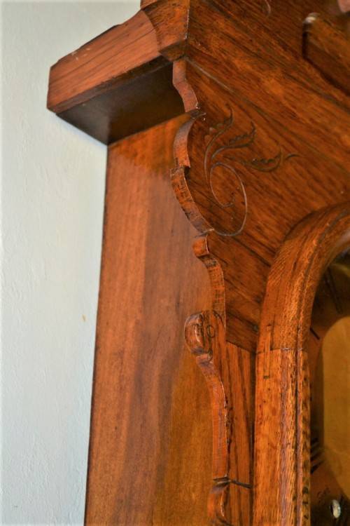 Very Large Vintage Wooden Clock Case with converted movement