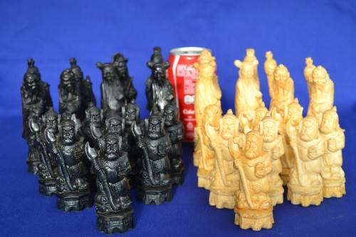 Chinese Figure Celluloid Chess Pieces - Vintage