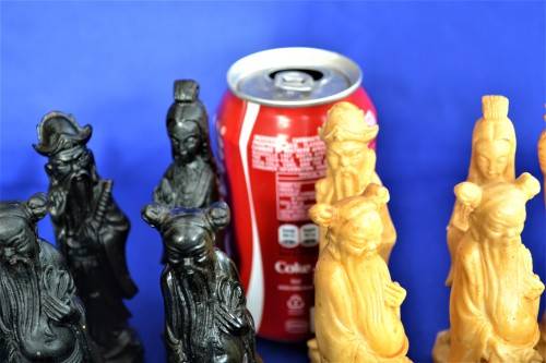 Chinese Figure Celluloid Chess Pieces - Vintage