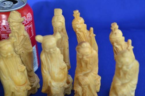 Chinese Figure Celluloid Chess Pieces - Vintage