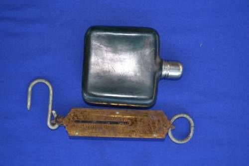 Vintage Hip Flask and Scale