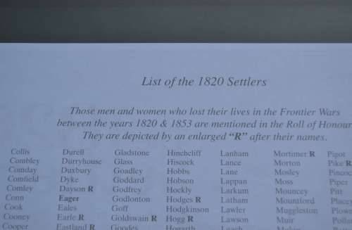 1820 Settlers Memorial Poster - Framed behind Glass