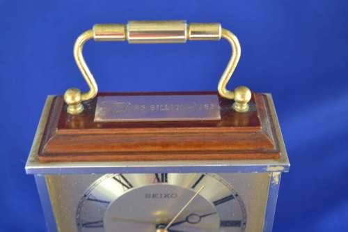 Seiko Quartz Brass Carriage / Mantle Clock