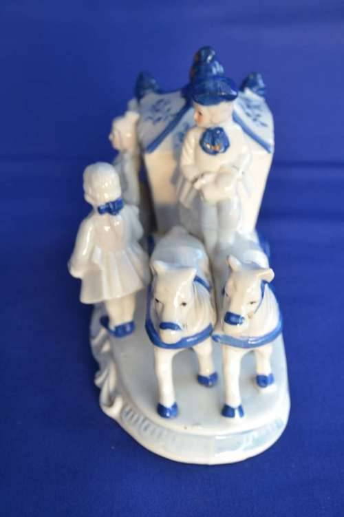 Vintage Blue and White Porcelain Group "Cinderella"