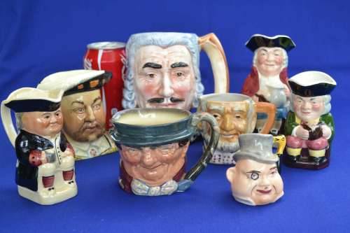 Assorted Toby and Character Jugs - 8 Pieces
