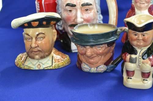 Assorted Toby and Character Jugs - 8 Pieces